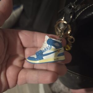 New Miniature Blue and White Sneaker Keychain And Bag Charm